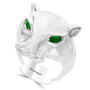 Effy Men's Tsavorite Panther Ring in Sterling Silver - size 11